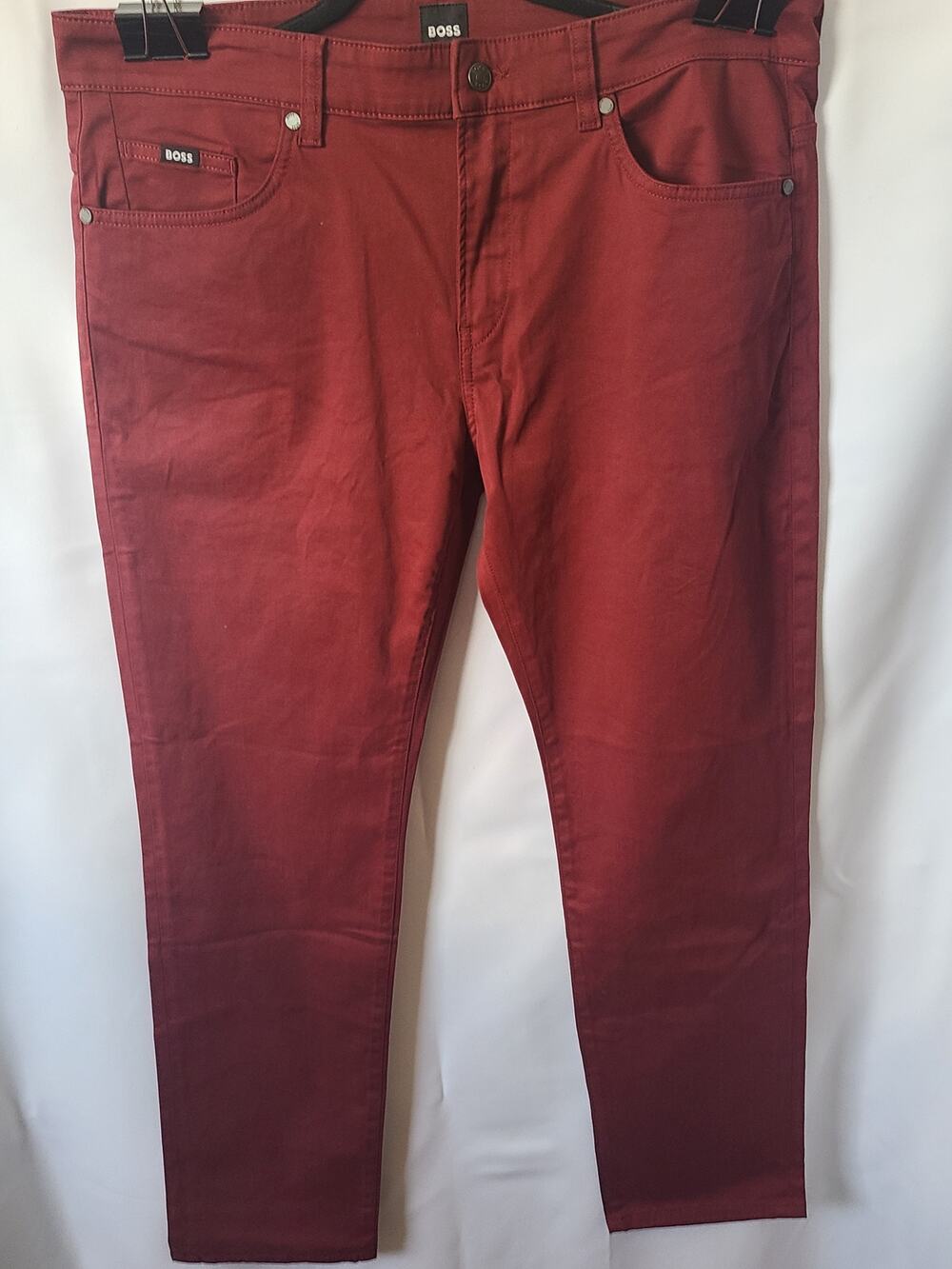 BOSS Soft-Touch Trousers Burgundy Wine Red New With Tags